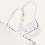 Goyard Goyardine White Anjou PM Reversible Tote Bag Palladium Hardware - Image 3